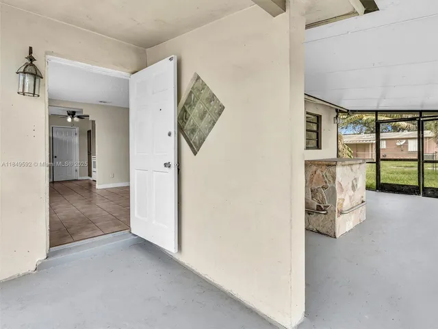 an entryway at an empty room