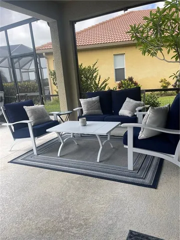 a living room with furniture