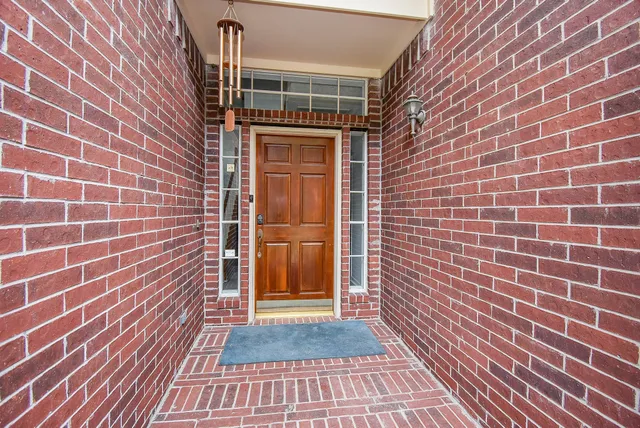a view of wooden door