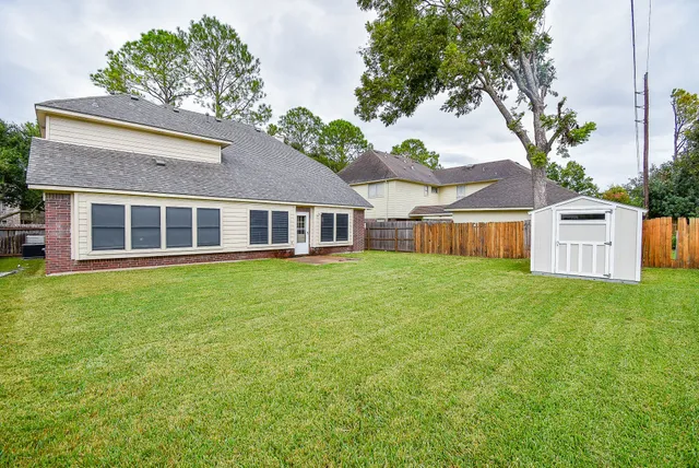 a house view with a garden space