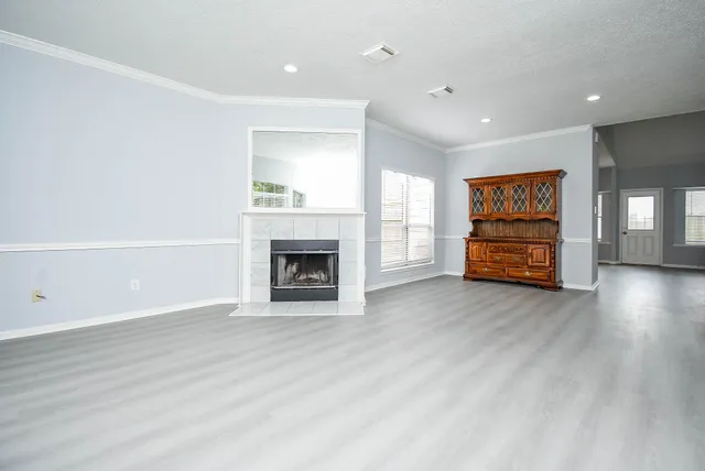 a view of a livingroom with a fireplace