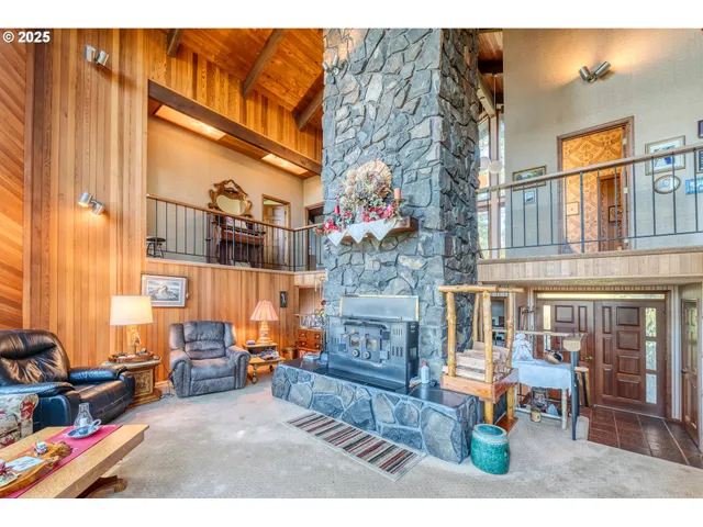 a backyard of a house with outdoor seating