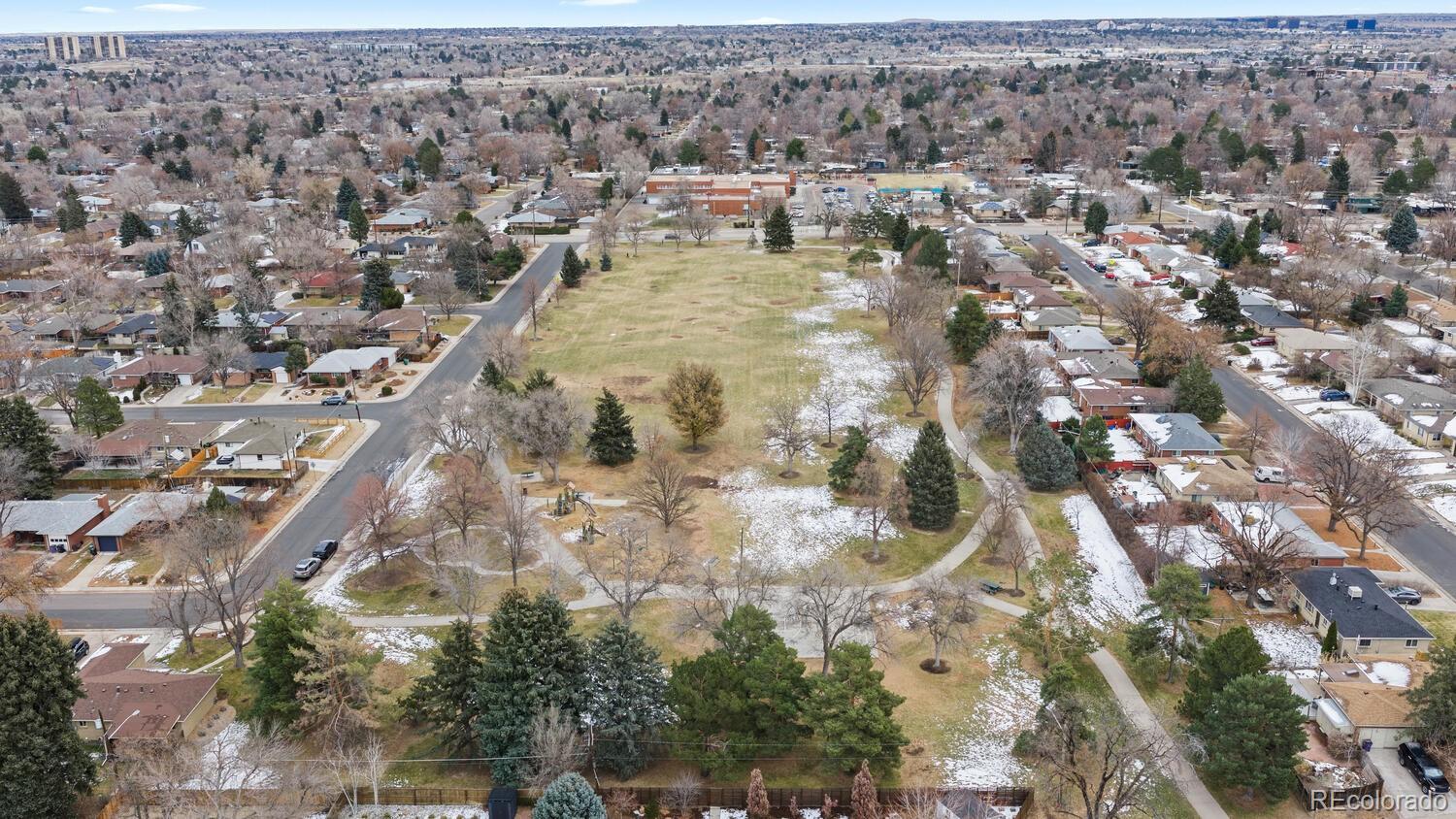 1711 South Forest Street Denver, CO 80222 - Photo 40 of 44 an aerial view of residential houses with outdoor space