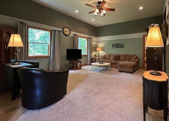 7751 Mulberry Road Heath, OH 43056 - Photo 21 of 70 LARGE LIVING ROOM WITH RECESSED LIGHTING AND CEILING FAN