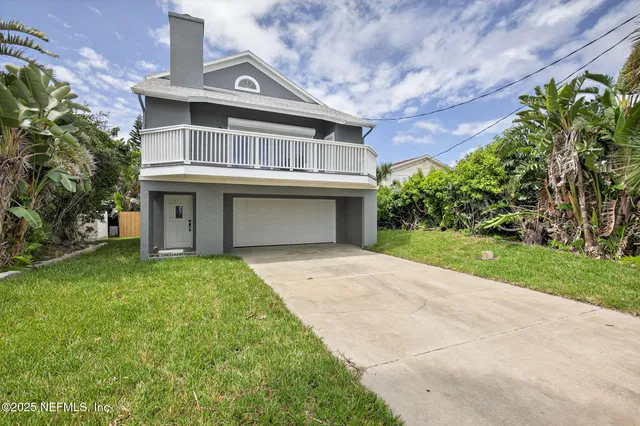 a view of balcony with wooden floor