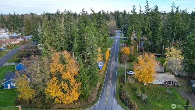 an aerial view of residential house with outdoor space