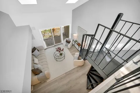 a view of dining room and wooden floor