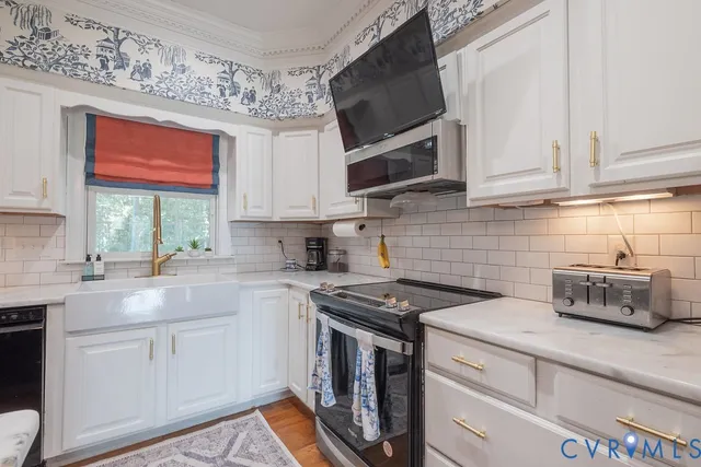 a view of a fireplace in a room