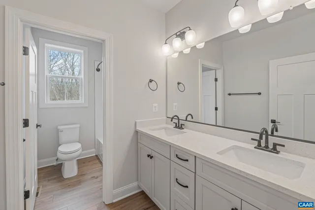 a bathroom with a toilet a sink and mirror