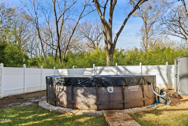 a view of street and patio