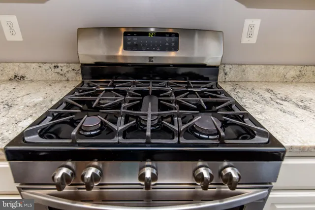 a close up of a stove