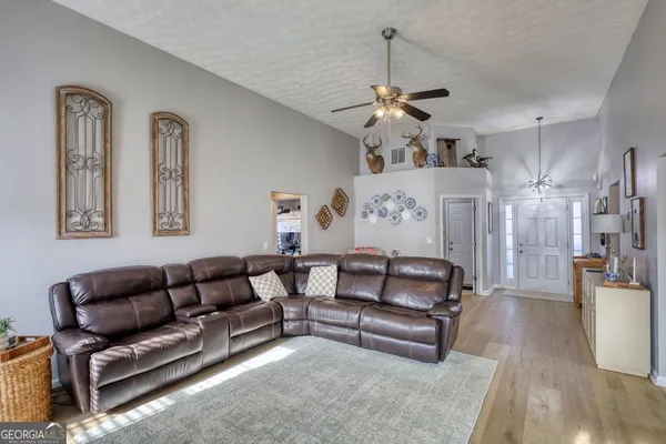 a living room with furniture