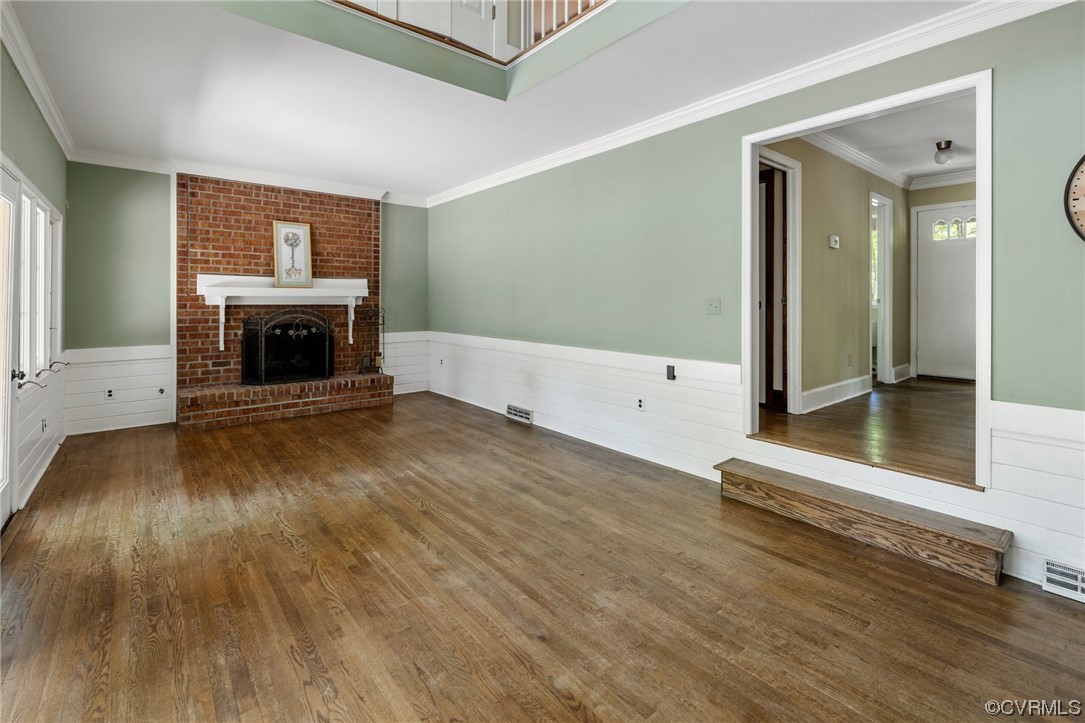 3828 Timber Ridge Road Midlothian, VA 23112 - Photo 12 of 34 wooden floor fireplace and windows in an empty room