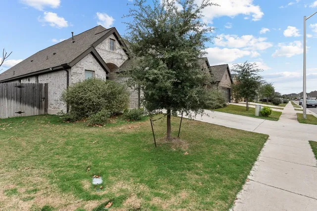a view of a backyard