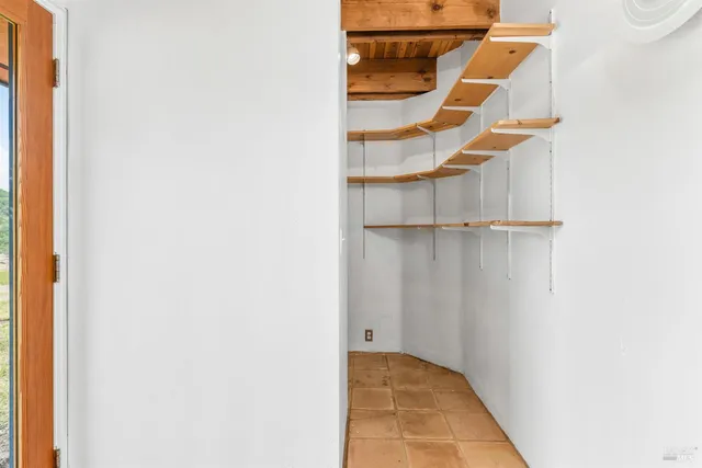 a living room with large window