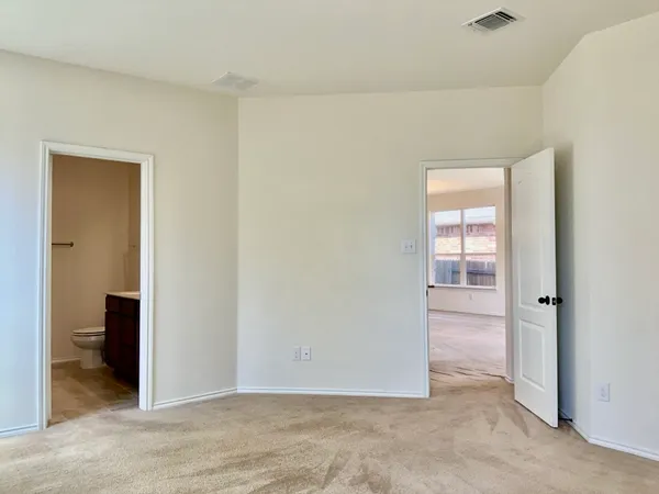 an empty room with closet