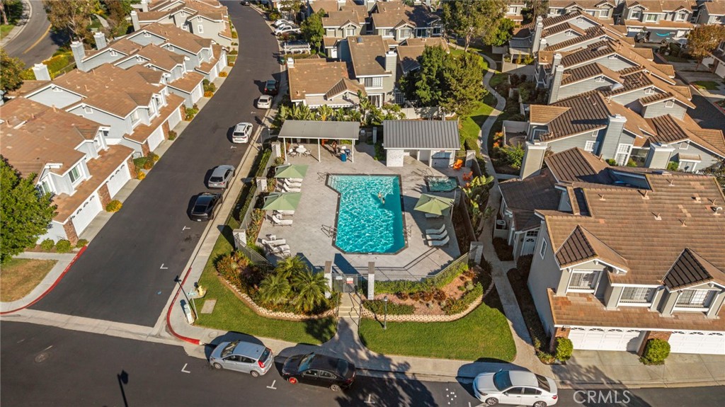 13615 Almond Street Tustin, CA 92782 - Photo 44 of 54 an aerial view of a houses with a swimming pool