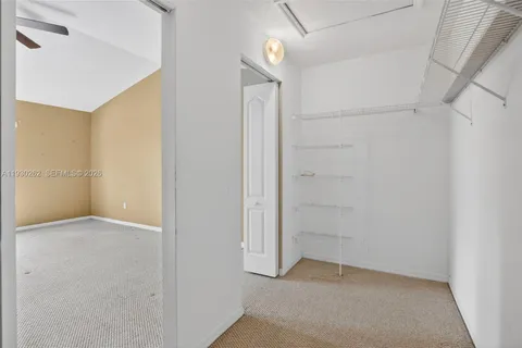 an empty room with closet
