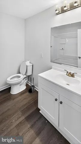 a bathroom with a sink toilet and vanity