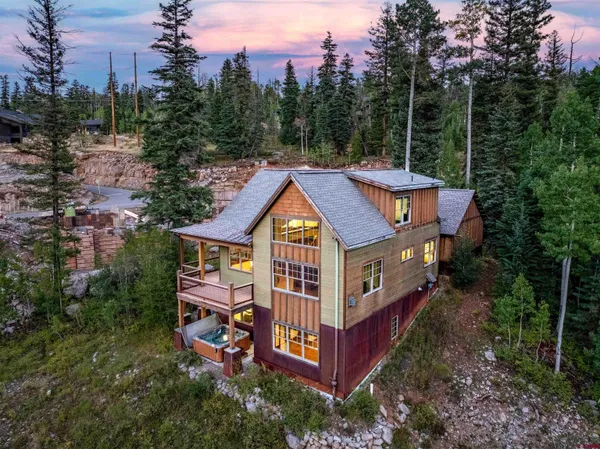 a view of a lake with a mountain in the background