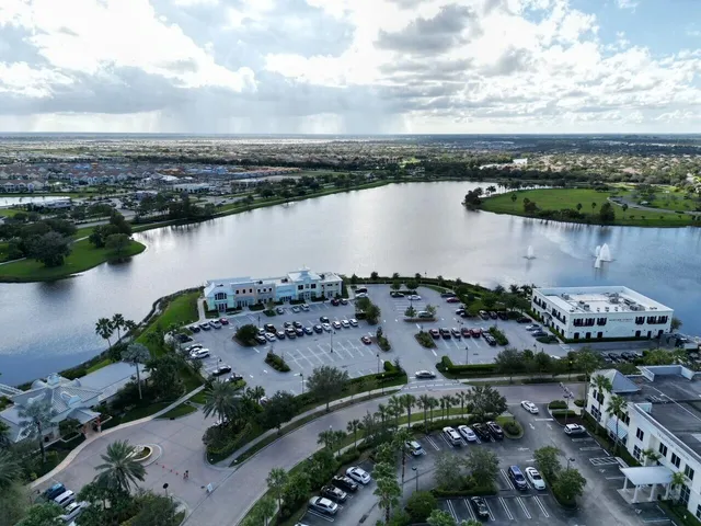 an aerial view of a city