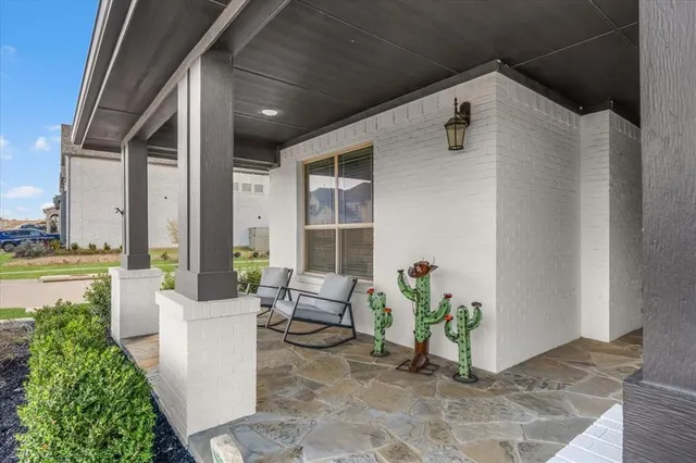 a living room with patio