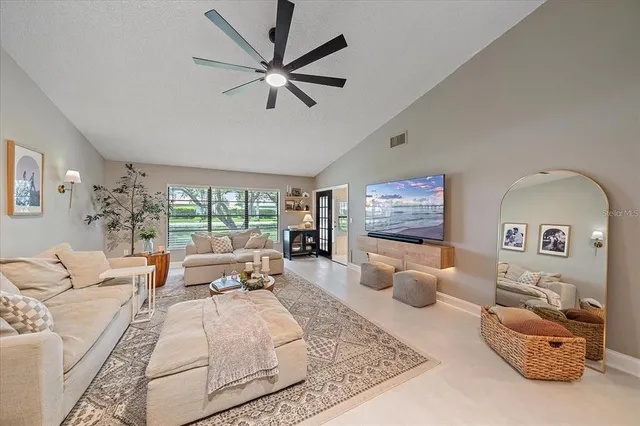 a living room with furniture