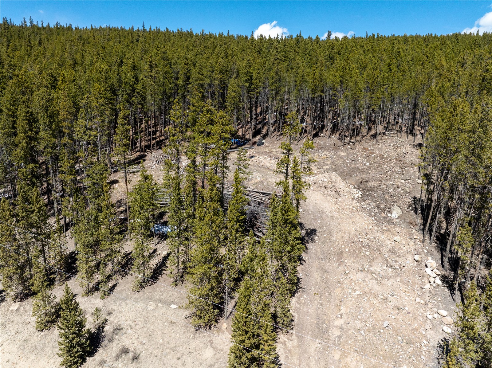 3149 Nugget Road Fairplay, CO 80440 - Photo 29 of 40 Arial View of Driveway and Cleared Area of Lot