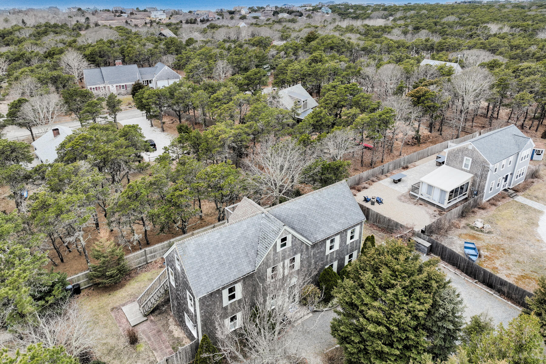 70 Shore Road Truro, MA 02666 - Photo 36 of 43 an aerial view of a house with a yard