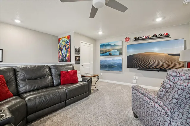 a living room with furniture and a couch