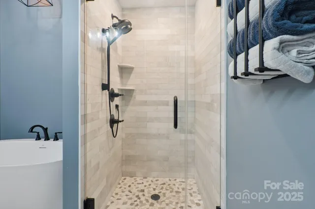 a bathroom with a shower