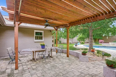 a outdoor view with a sitting space