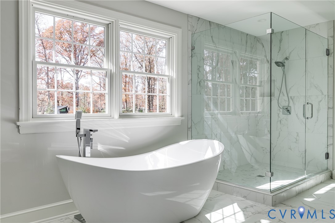 2540 Kentford Road Midlothian, VA 23113 - Photo 32 of 44 Soaking tub and large glass walk-in shower
