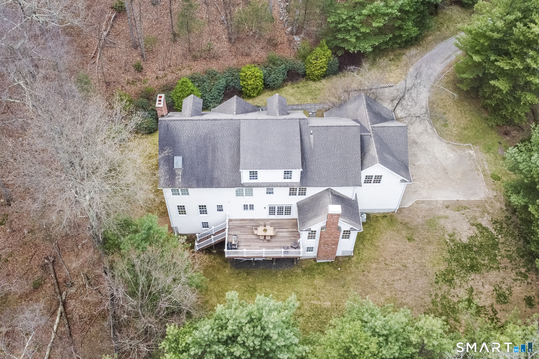 53 Wolfpit Road Wilton, CT 06897 - Photo 38 of 40 an aerial view of a house with outdoor space
