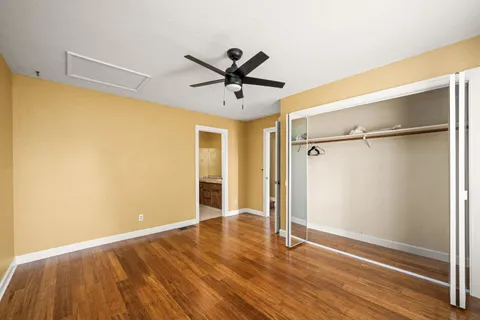 a backyard of a house with lots of green space