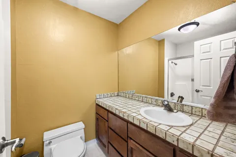 a table with sign board