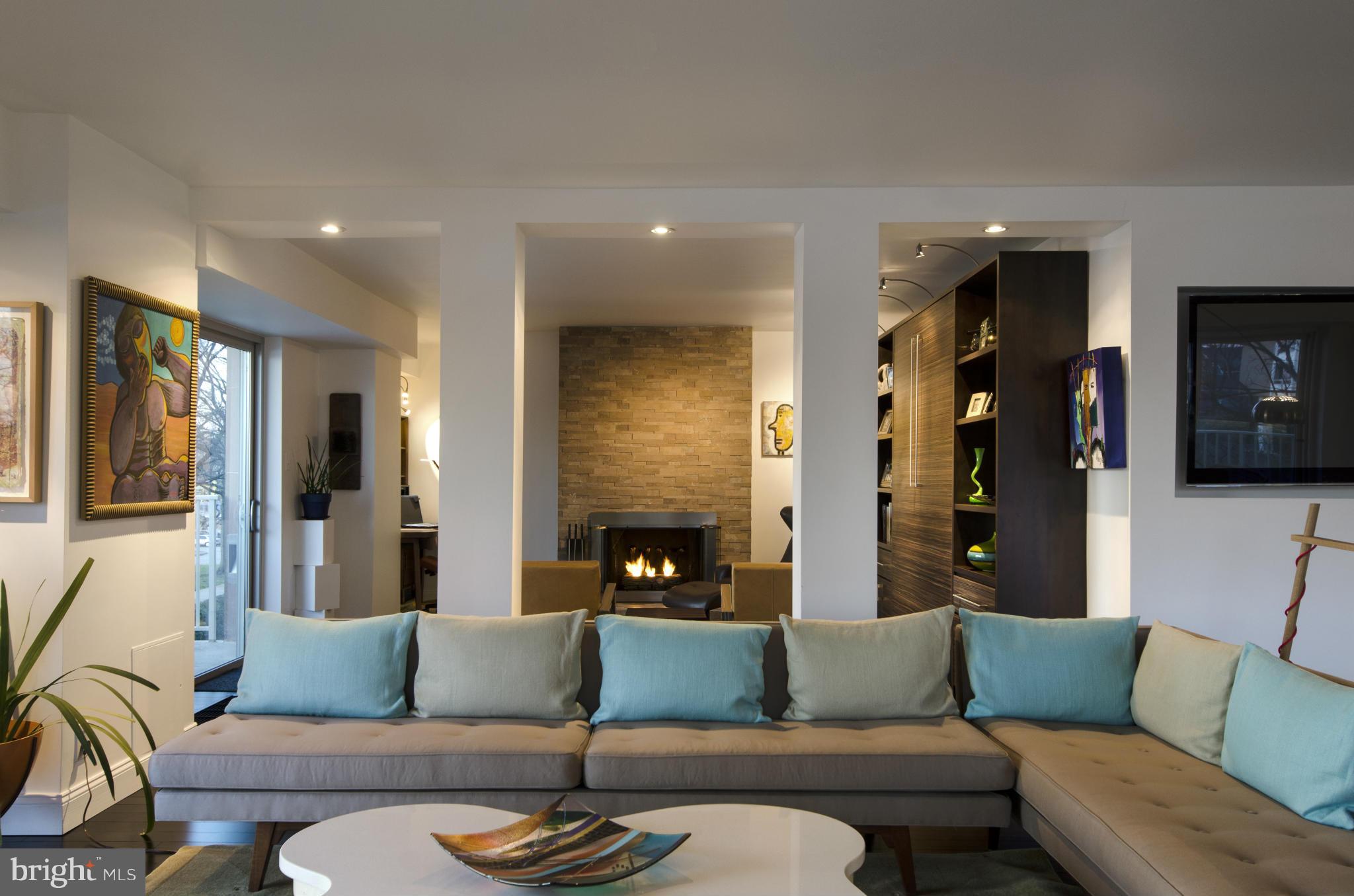 550 N Street Southwest, Unit S201 Washington, DC 20024 - Photo 12 of 30 a living room with furniture and a fireplace