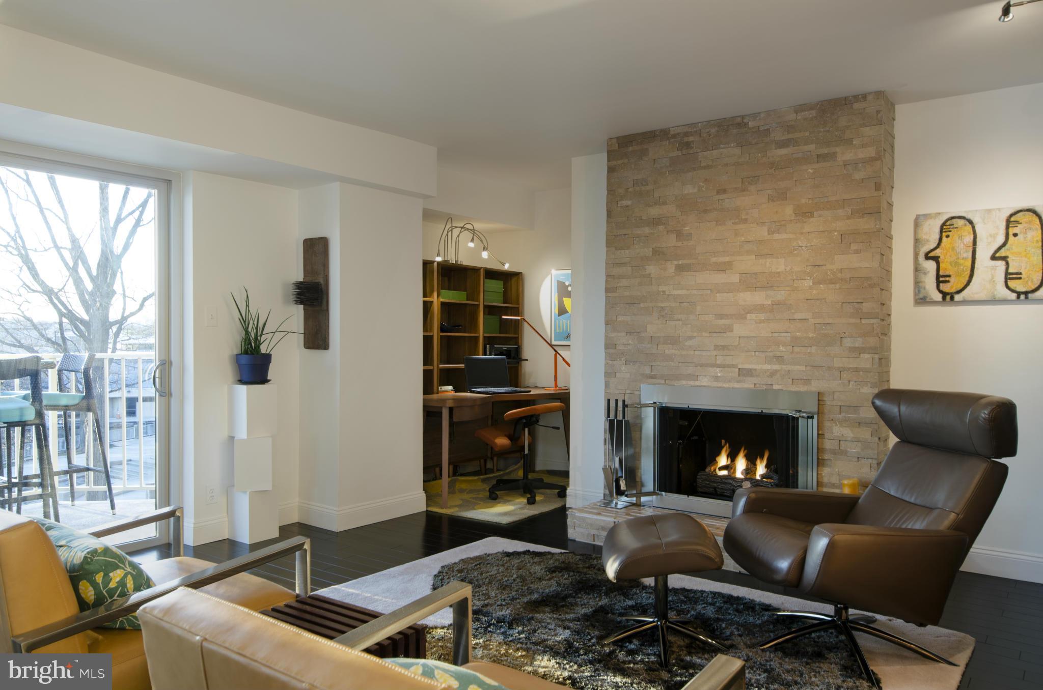 550 N Street Southwest, Unit S201 Washington, DC 20024 - Photo 14 of 30 a living room with furniture and a fireplace