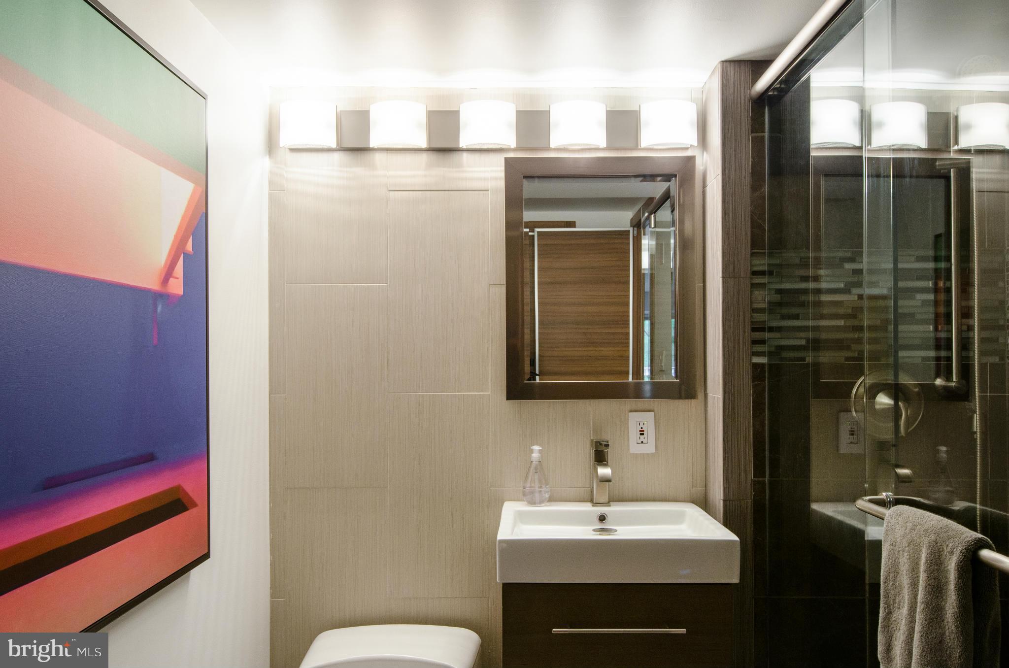 550 N Street Southwest, Unit S201 Washington, DC 20024 - Photo 20 of 30 a bathroom with a sink a toilet and shower