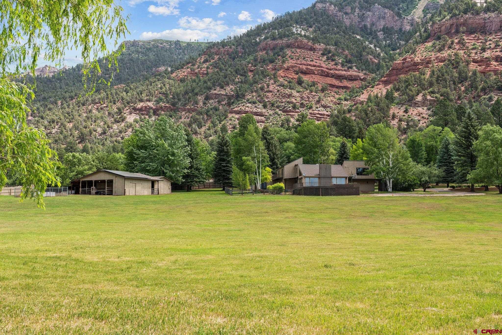 2565 County Road 250 Durango, CO 81301 - Photo 9 of 35 a front view of a house with a yard and trees
