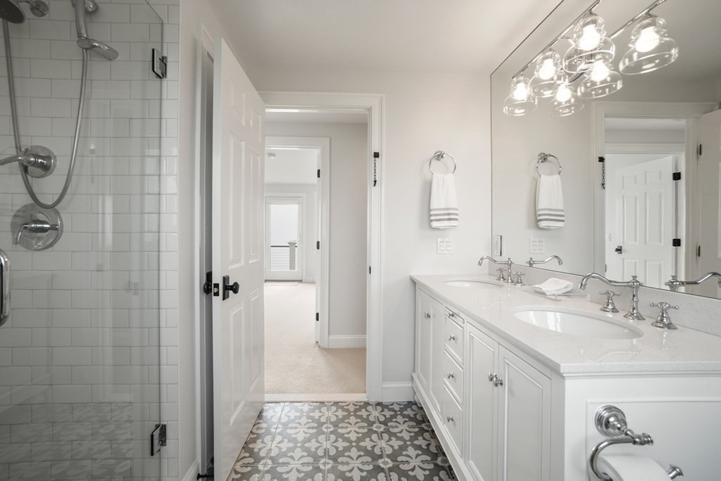 123 Gurnet Road Duxbury, MA 02332 - Photo 29 of 42 a spacious bathroom with a double vanity sink mirror and shower