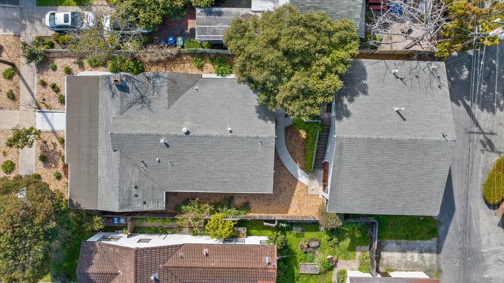 219-a Leonard Street Santa Cruz, CA 95060 - Photo 31 of 32 an aerial view of a house with a garden