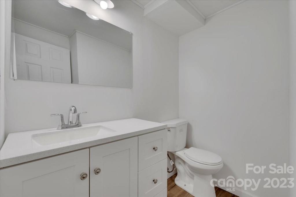 62 Kinard Lane Penrose, NC 28766 - Photo 22 of 25 a bathroom with a sink a toilet and a mirror