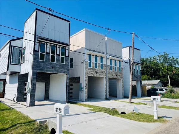 a front view of a building with street
