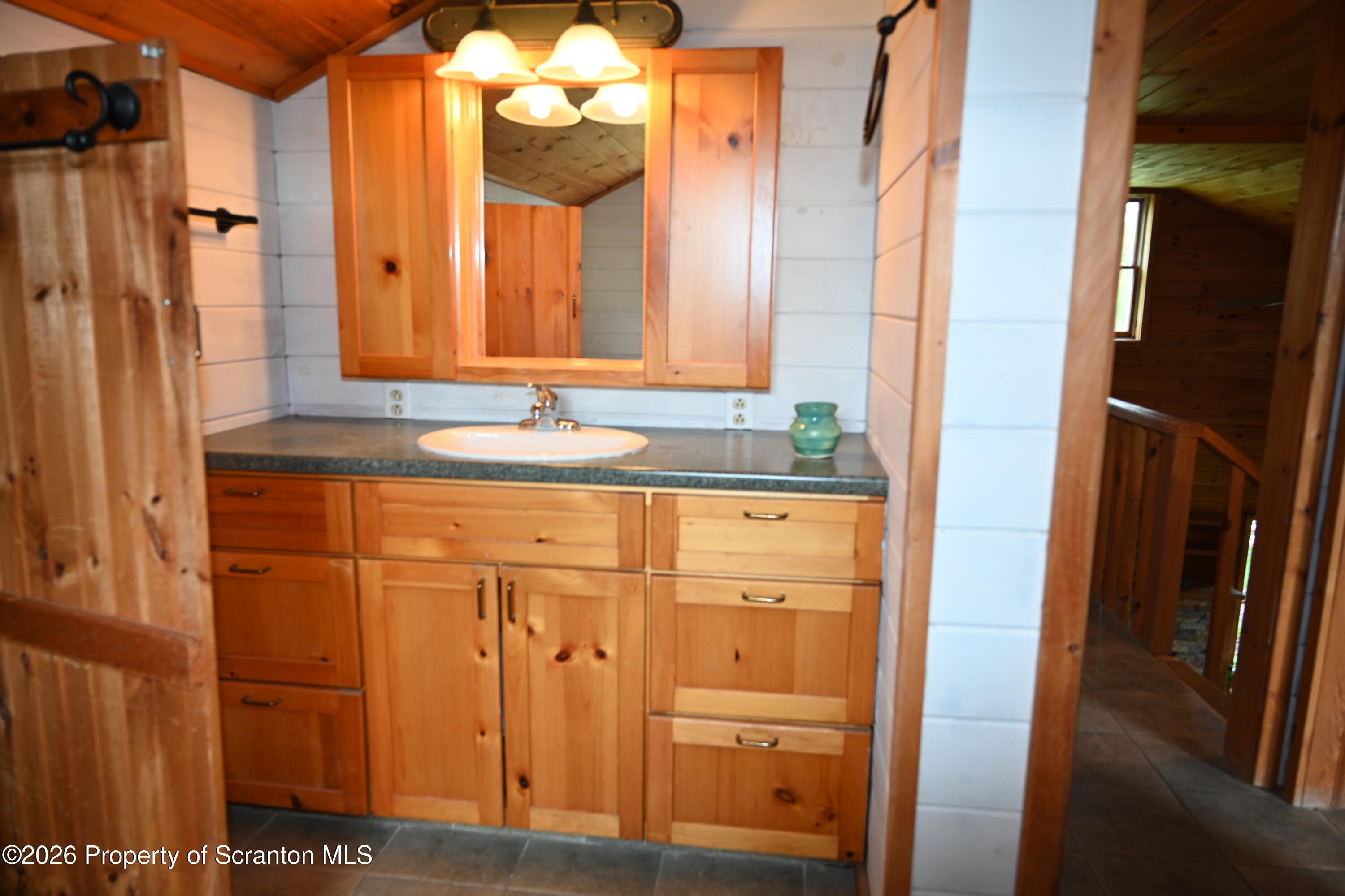 512-318 Johnson Pond Road Montrose, PA 18801 - Photo 83 of 89 a bathroom with a sink a mirror and a shower