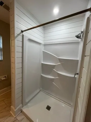 a bathroom with a shower