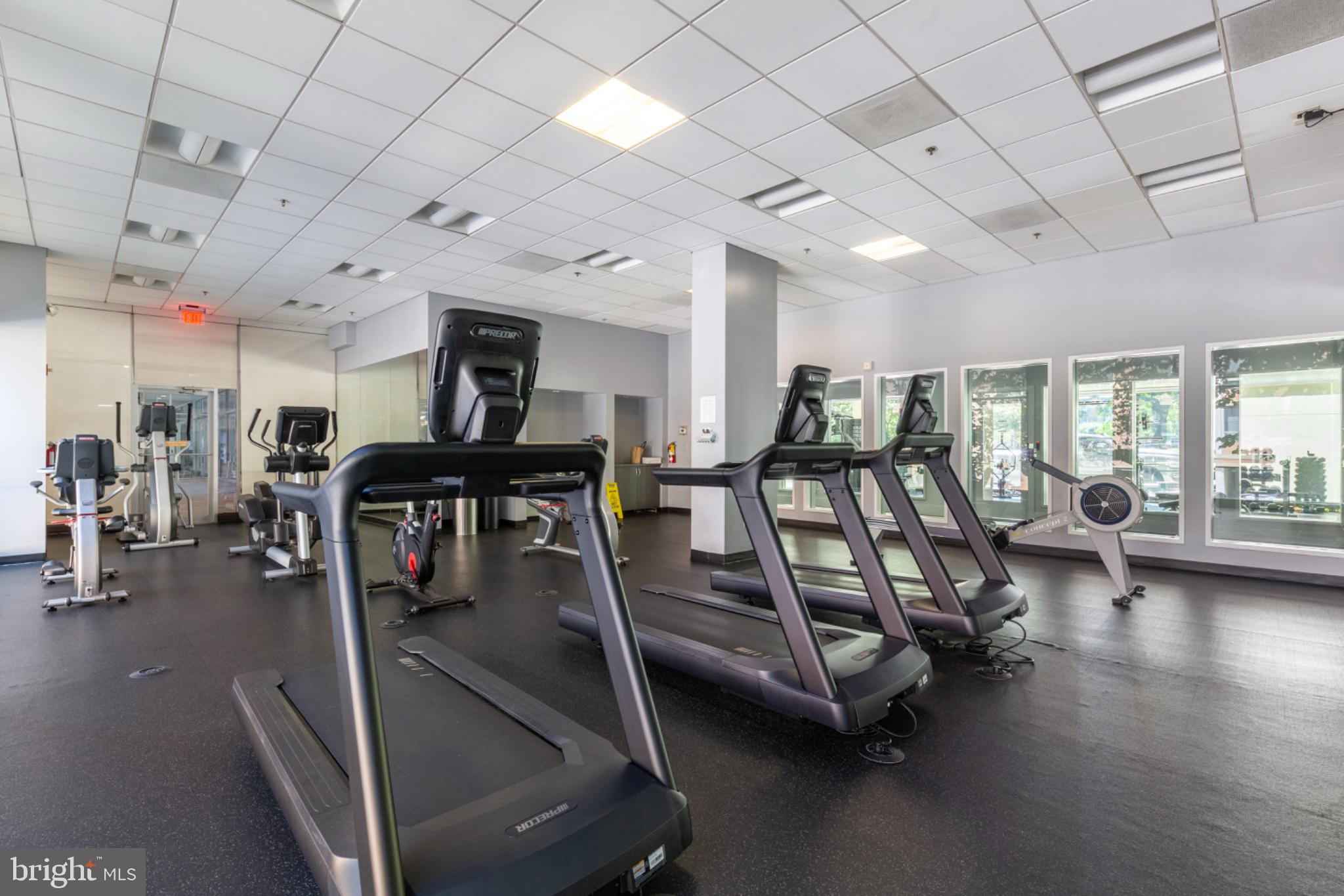 350 G Street Southwest, Unit N423 Washington, DC 20024 - Photo 33 of 43 Modern fitness space with ample light.