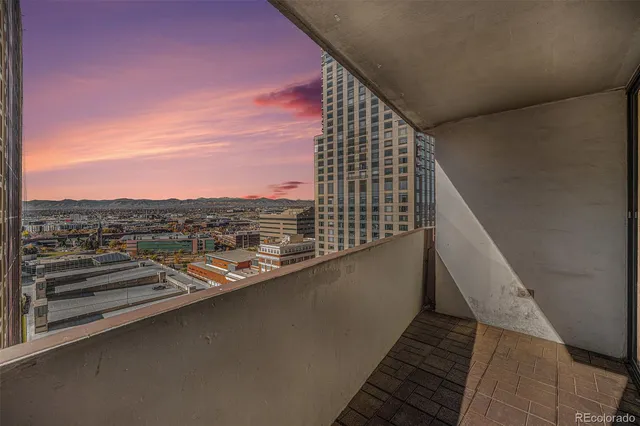 a view of balcony with city view