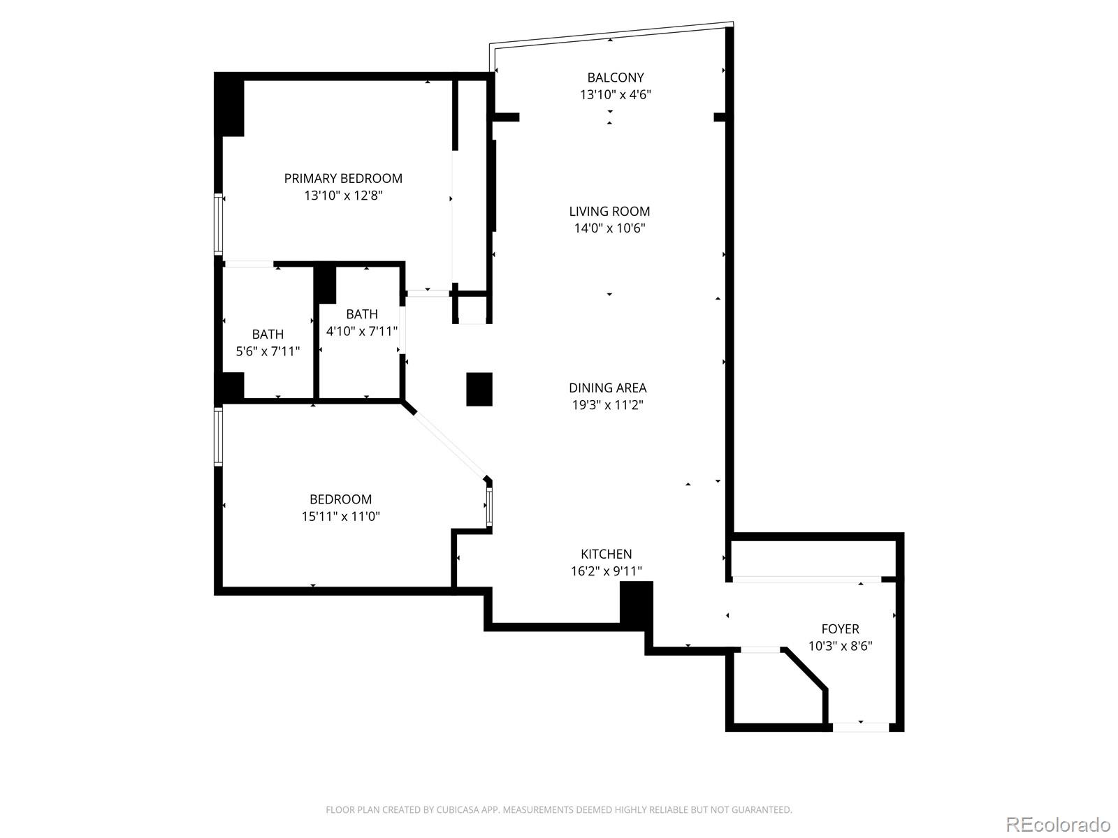 1020 15th Street, Unit 21L Denver, CO 80202 - Photo 12 of 35 a picture of a floor plan
