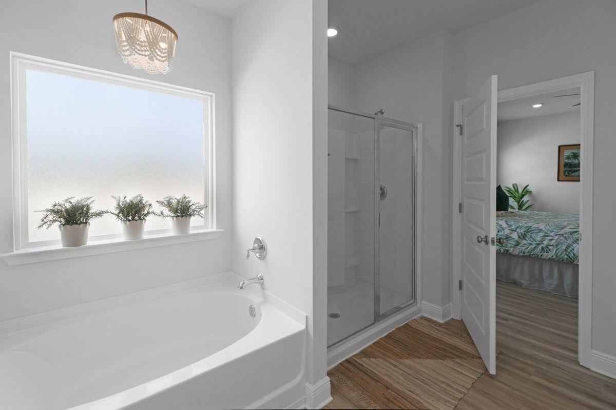 769 Backwater Road Port St. Joe, FL 32456 - Photo 23 of 45 a bathroom with a bathtub and a shower